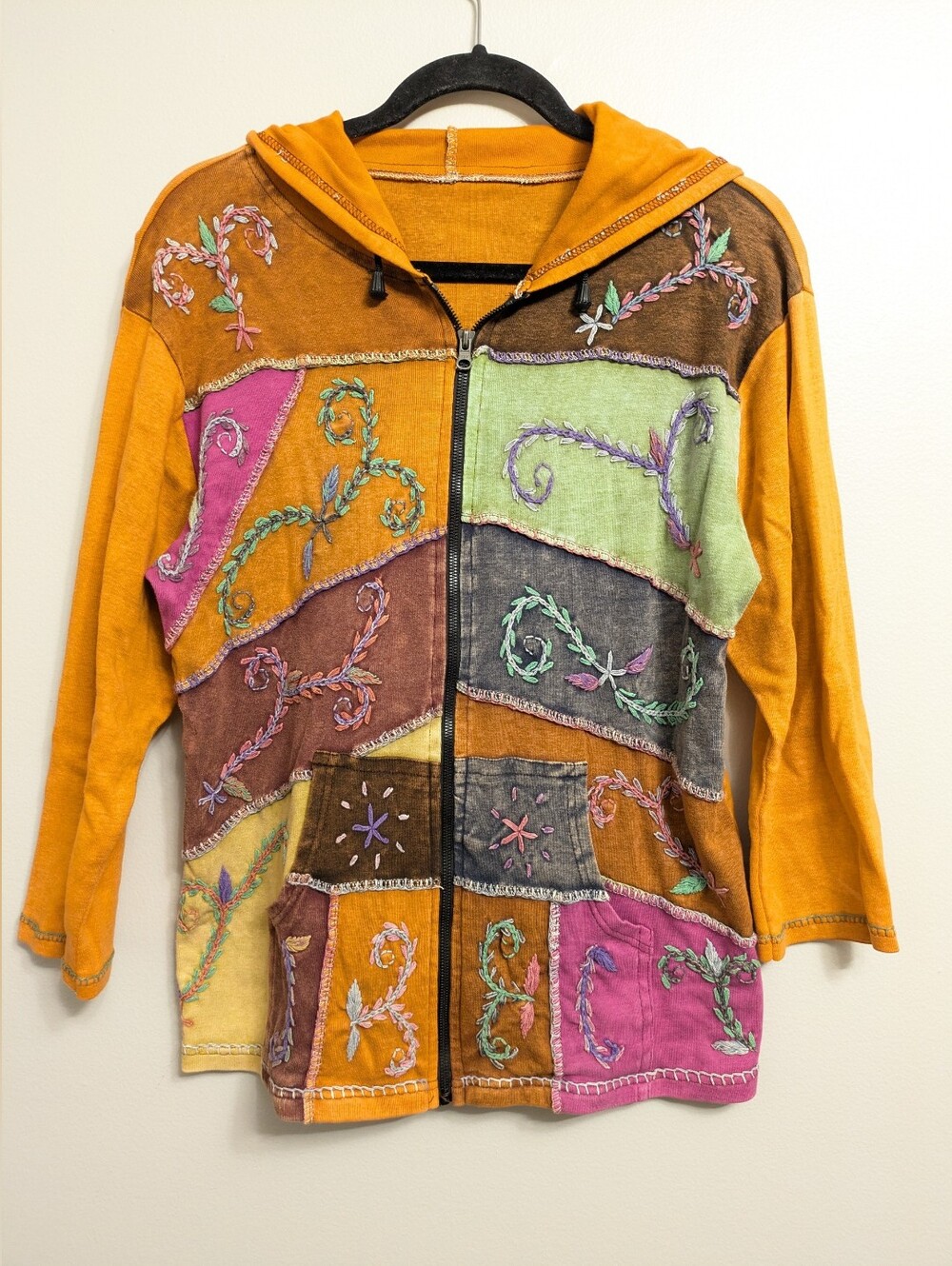 Bohemian hippie patchwork hoodie